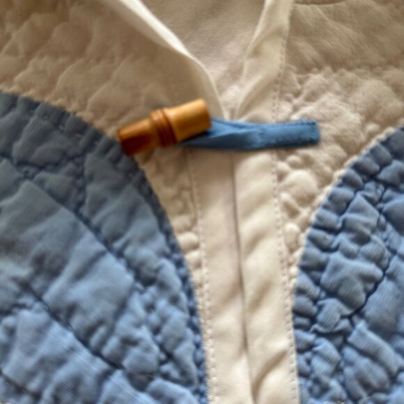 Handmade Toddler Hooded Jacket Made from Vintage Quilts 18 mo Sailor Blue White - Picture 3 of 11